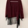 Made in Italy Burgundy Fringe Kimono – Boho Cardigan