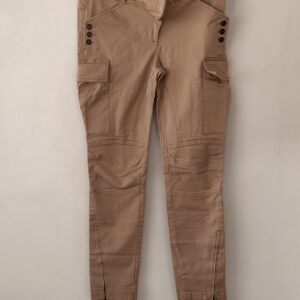 FASHION MEDIA BRAND 28 ZARA Woman Beige Cargo Pants – Size M (Stretch Cotton)