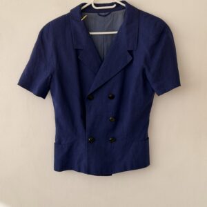 FASHION MEDIA BRAND 24 Max Mara Studio 100% Linen Double-Breasted Blazer – EU 40