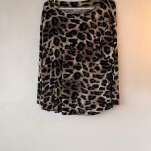 Leopard Print Cotton Top – 3/4 Sleeve