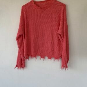 Coral Distressed Knit Sweater – Made in Italy 5 Coral Distressed Knit Sweater – Made in Italy