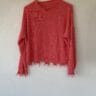 Coral Distressed Knit Sweater – Made in Italy