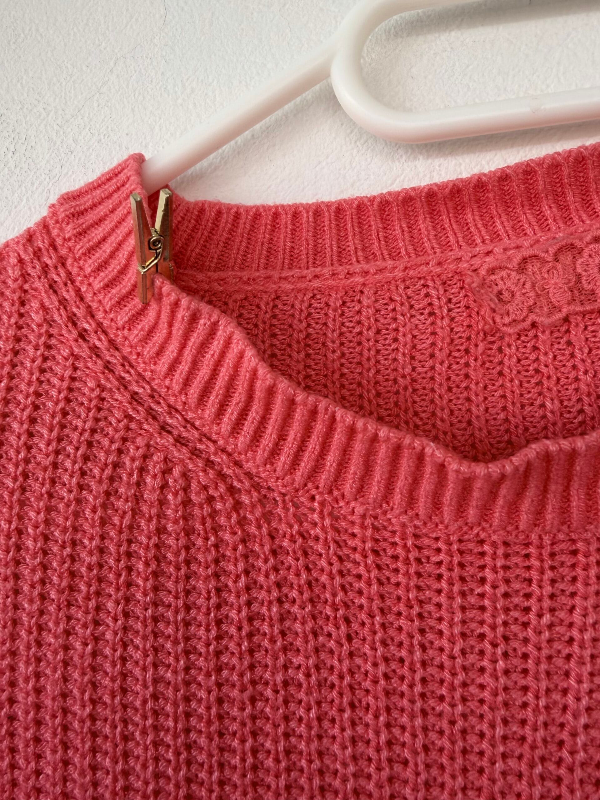 Coral Distressed Knit Sweater – Made in Italy 3 Coral Distressed Knit Sweater – Made in Italy - Image 3