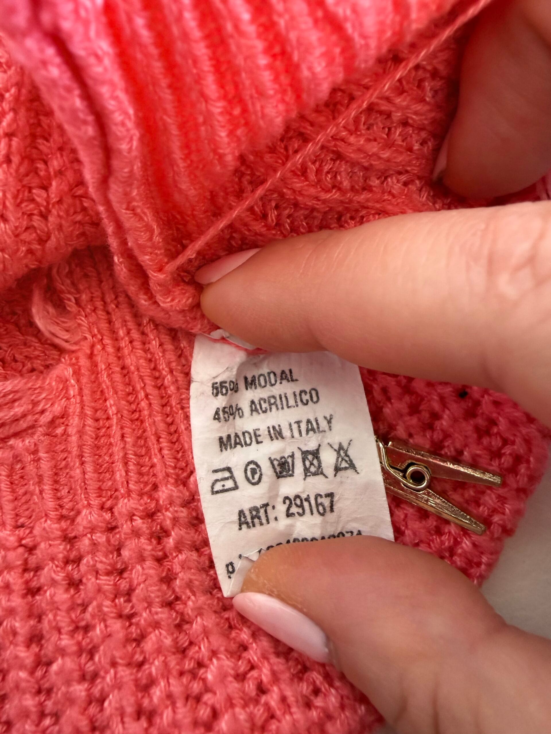 Coral Distressed Knit Sweater – Made in Italy 4 Coral Distressed Knit Sweater – Made in Italy - Image 4