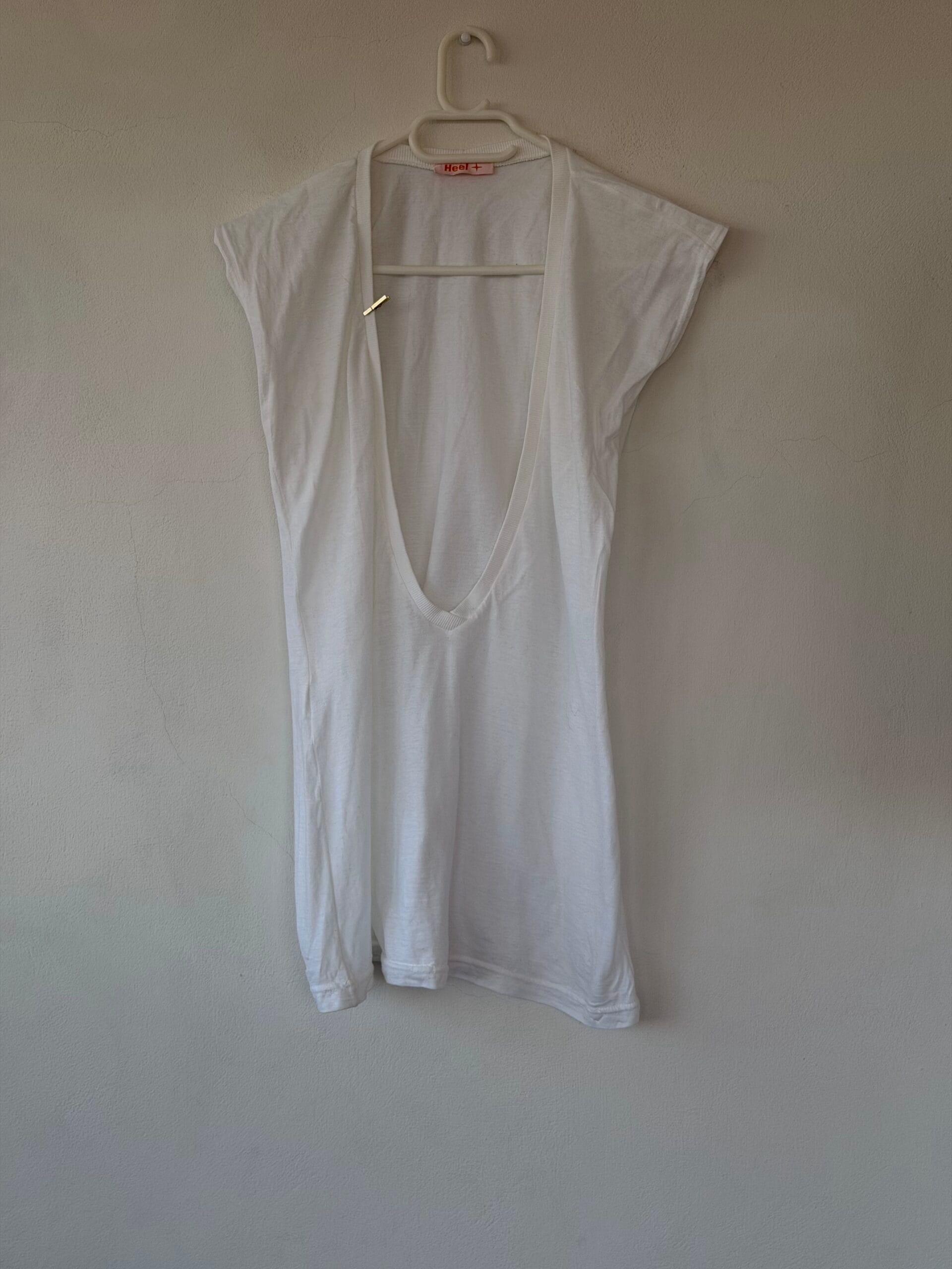 White Deep V Cotton Top – Minimal Everyday Essential 1 White Deep V Cotton Top – Minimal Everyday Essential