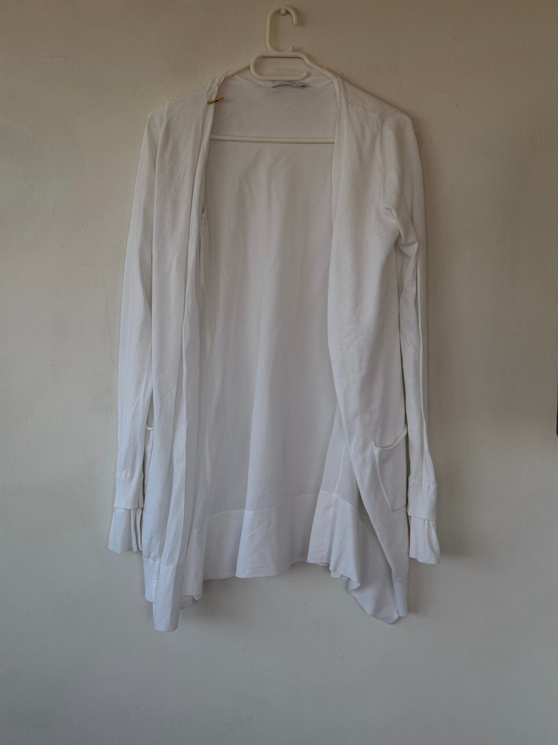 White Lightweight Cotton Cardigan – Alpha 42 1 White Lightweight Cotton Cardigan – Alpha 42
