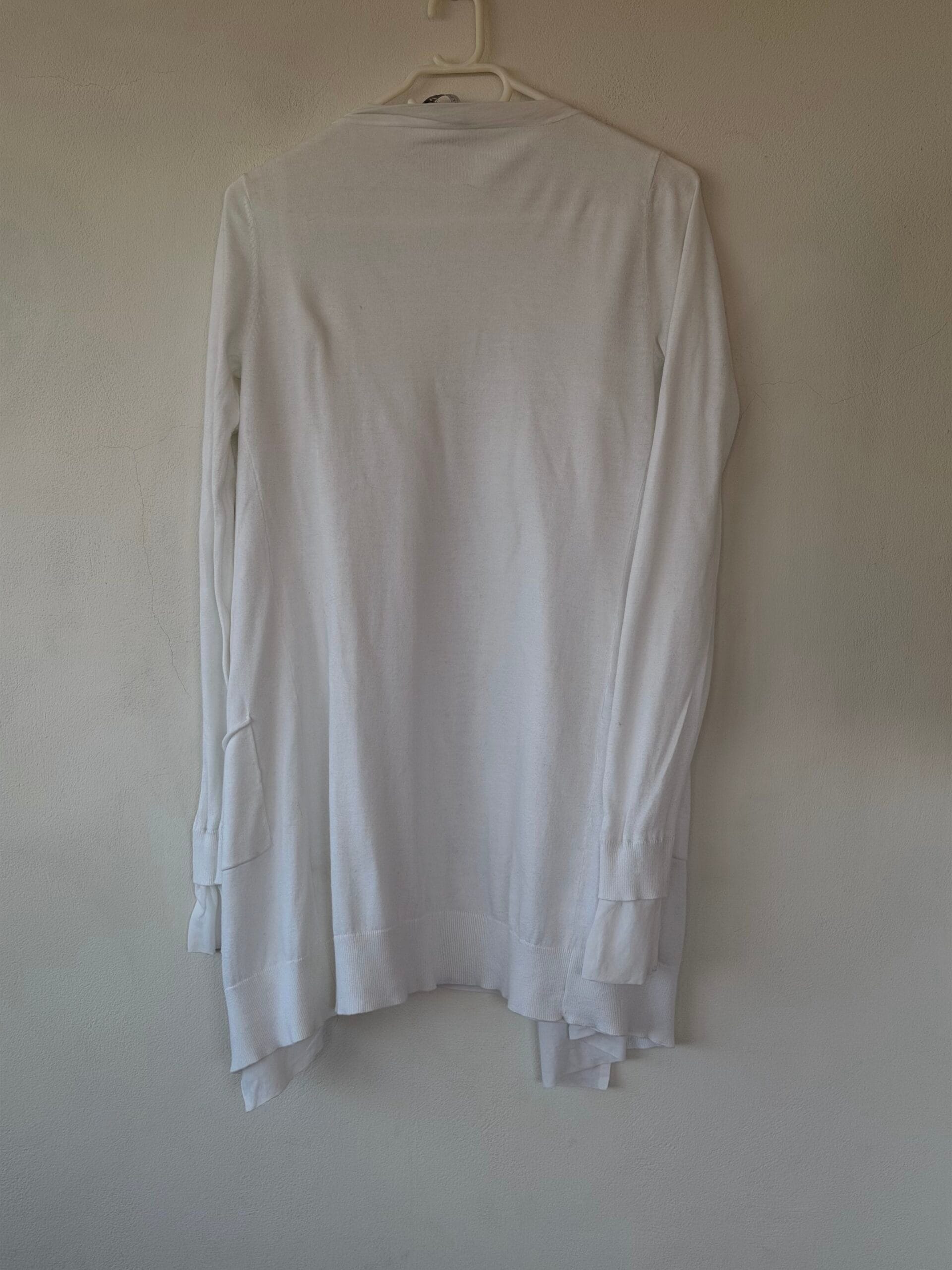White Lightweight Cotton Cardigan – Alpha 42 4 White Lightweight Cotton Cardigan – Alpha 42 - Image 4