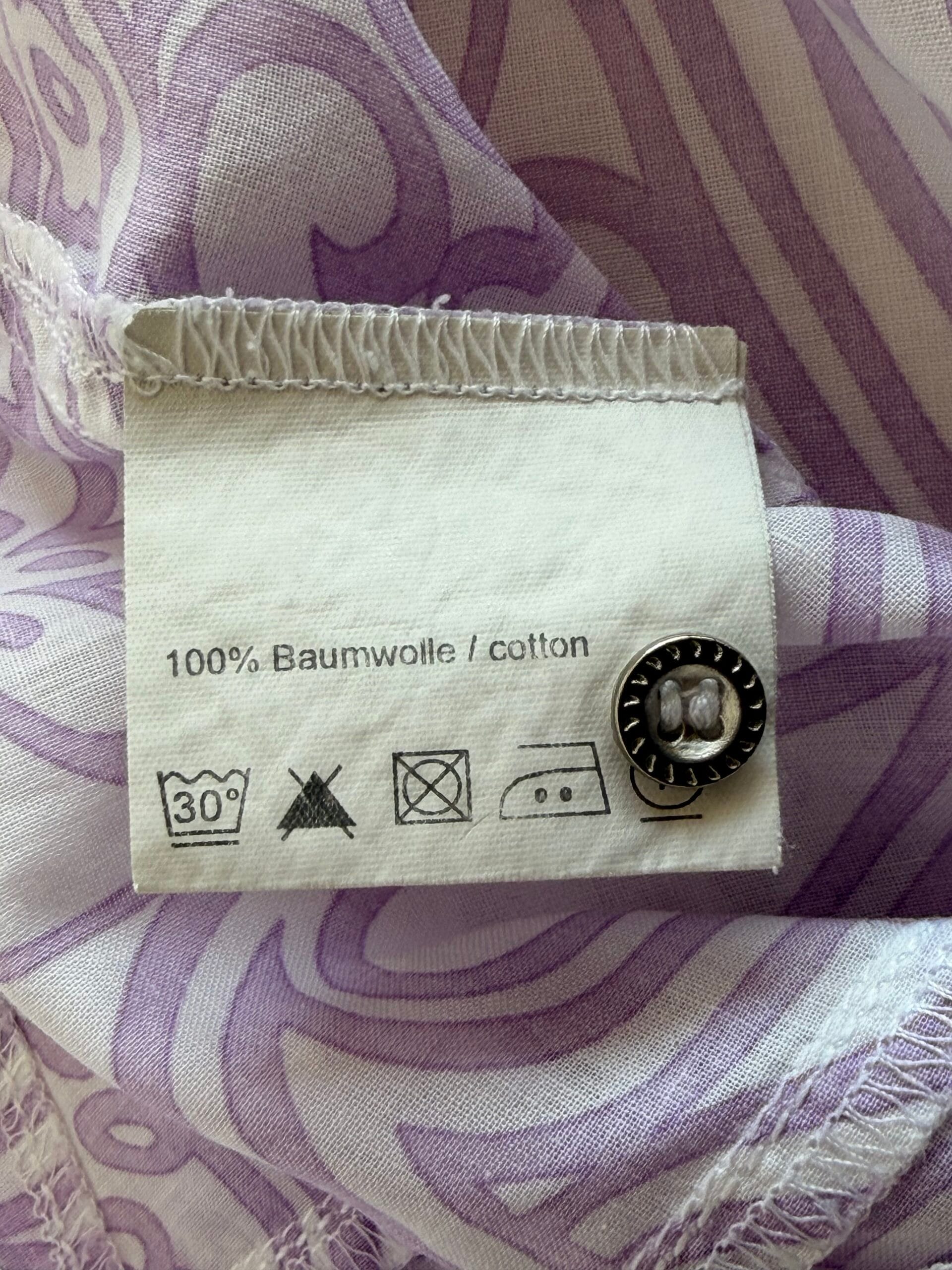 Lilac Pattern Cotton Shirt – Milano Italy 2 Lilac Pattern Cotton Shirt – Milano Italy - Image 2