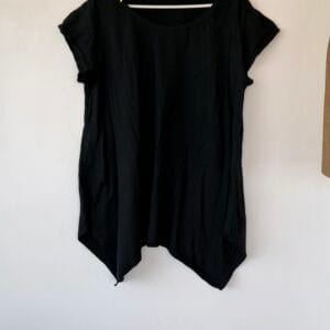 Black Asymmetric Cotton T-Shirt – Made in Italy