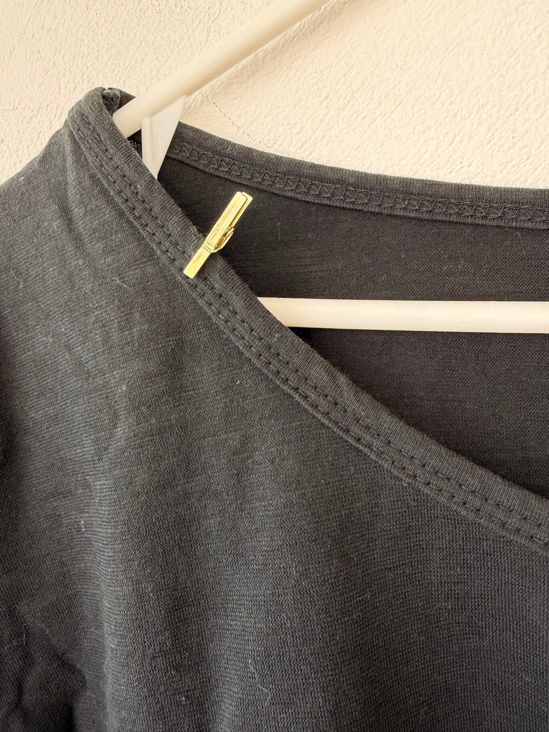 Black Asymmetric Cotton T-Shirt – Made in Italy 2 Black Asymmetric Cotton T-Shirt – Made in Italy - Image 2