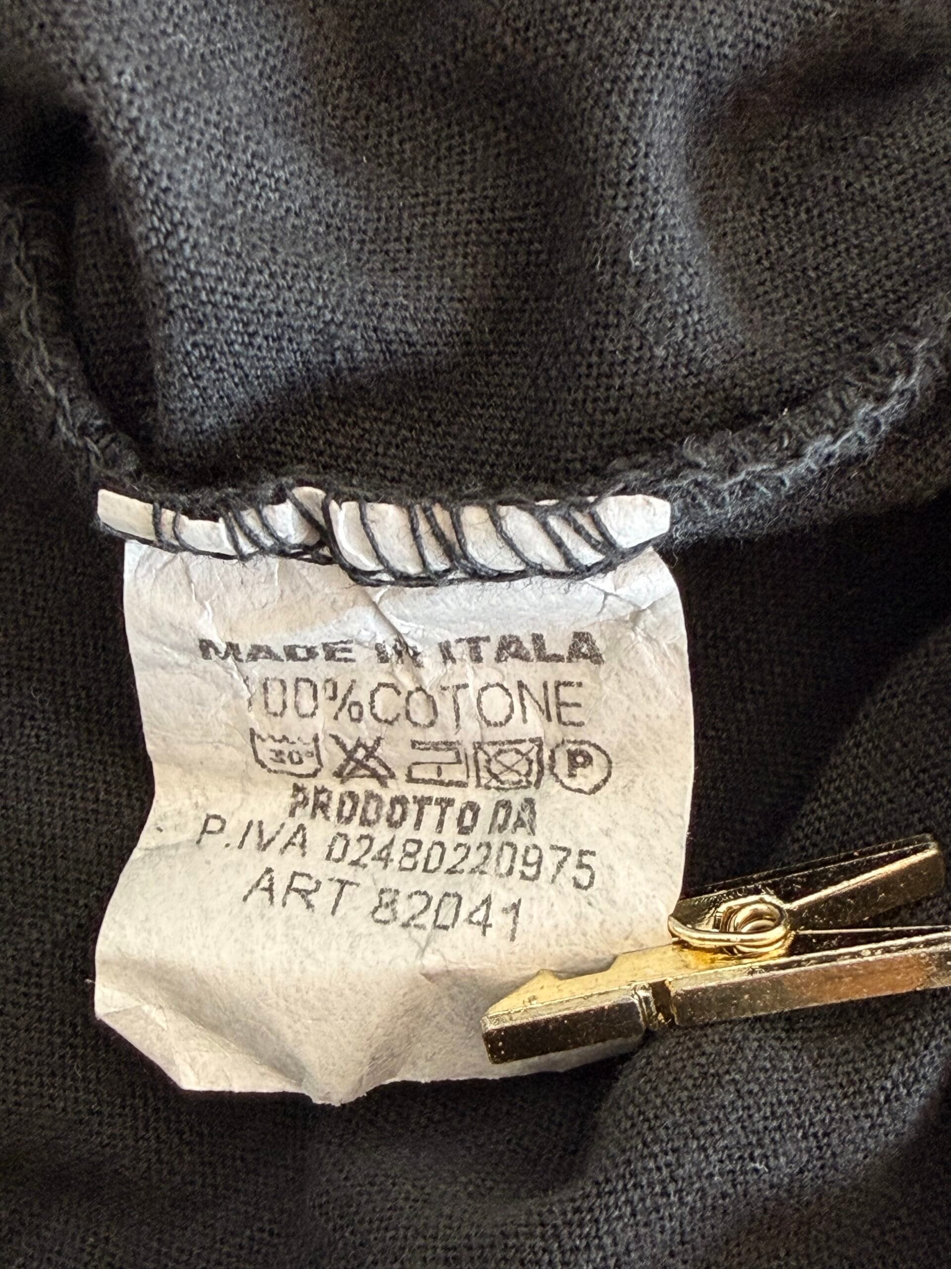 Black Asymmetric Cotton T-Shirt – Made in Italy 3 Black Asymmetric Cotton T-Shirt – Made in Italy - Image 3