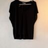 ZARA V-Neck Relaxed Tee – Black Minimal Essential