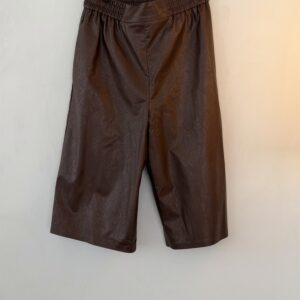 Sisley Faux Leather Culottes – Chocolate Brown