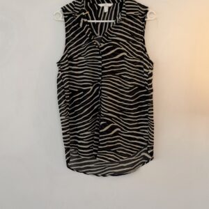 H&M Zebra Print Blouse – Black & Beige Chic