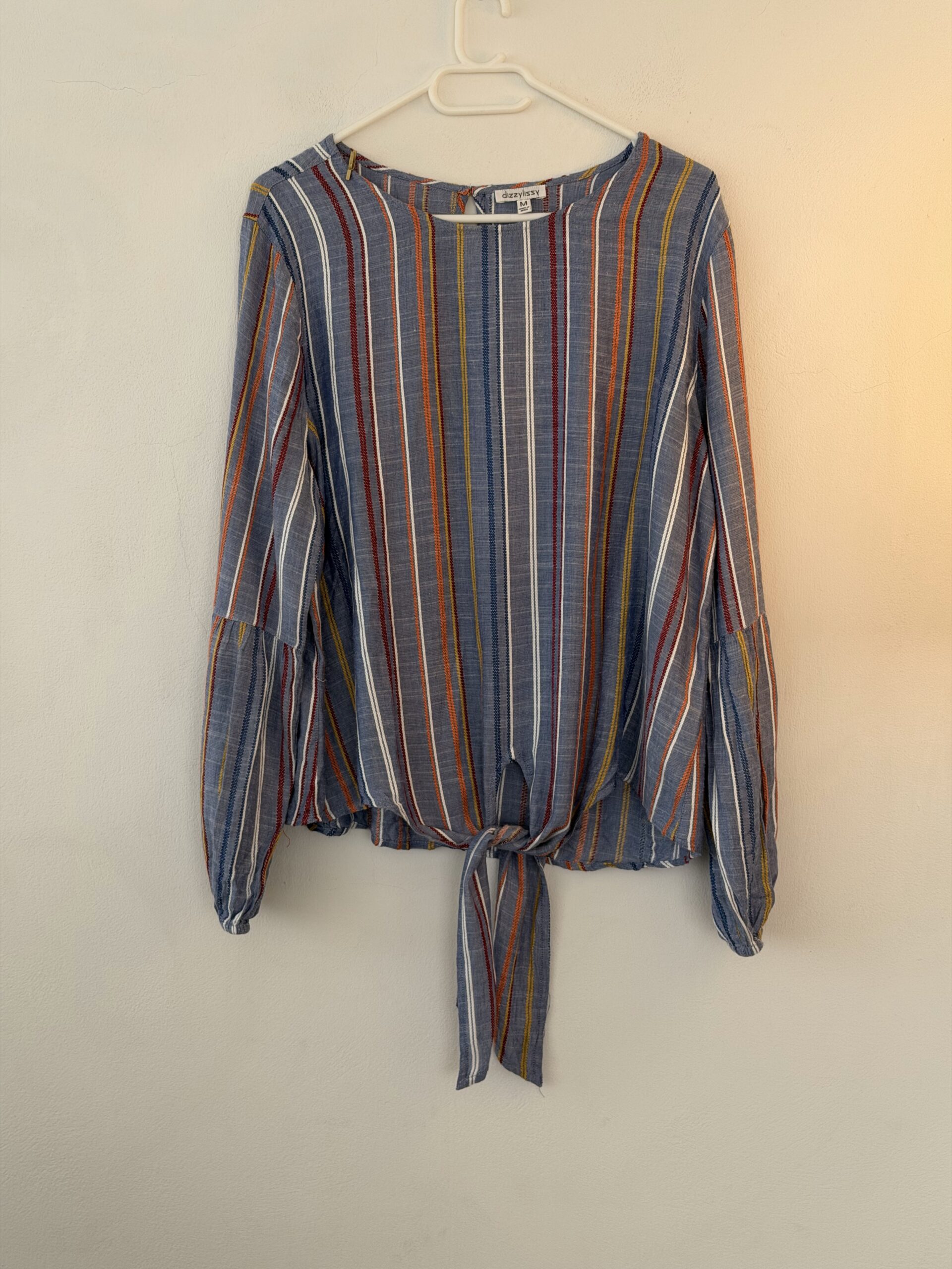 Dizzylissy Striped Tie Blouse – Boho Chic 1 Dizzylissy Striped Tie Blouse – Boho Chic