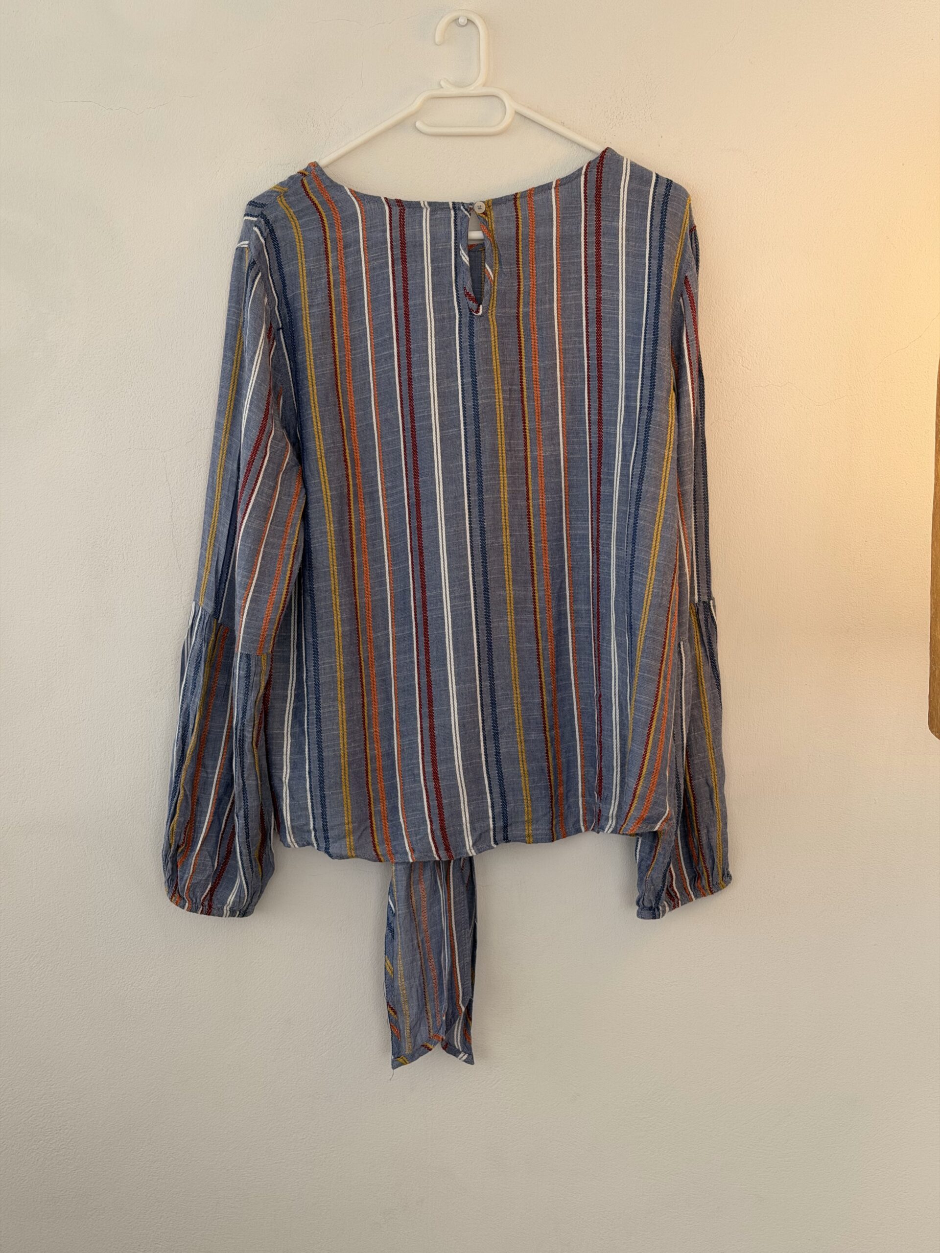 Dizzylissy Striped Tie Blouse – Boho Chic 3 Dizzylissy Striped Tie Blouse – Boho Chic - Image 3
