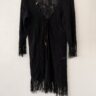 Black Lace Kimono Cover-Up with Fringe Details – Preloved Statement Piece