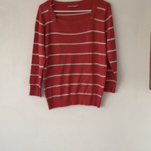 FASHION MEDIA BRAND 25 GEORGE Knit Top – EU 42 – Red Striped