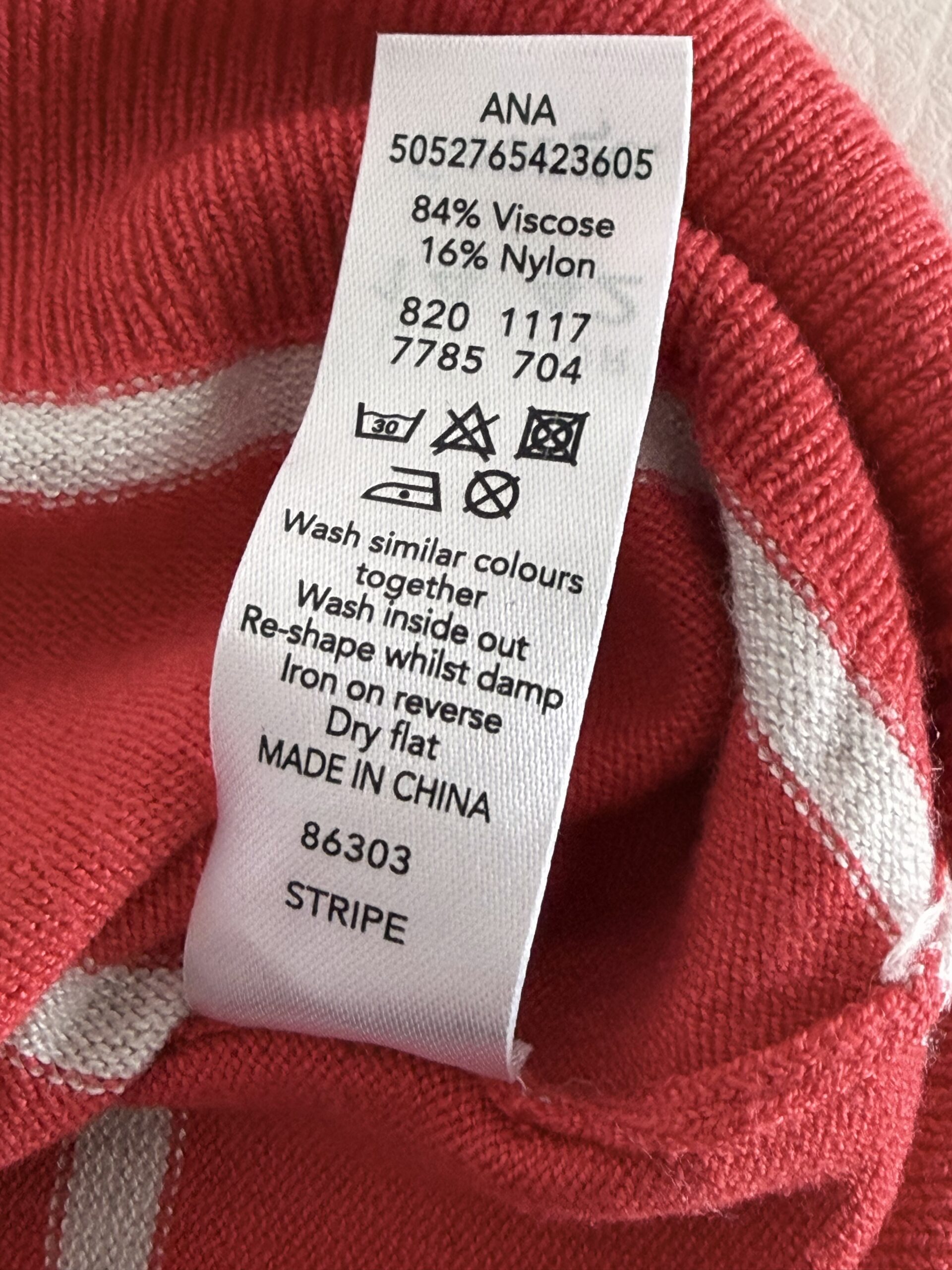 GEORGE Knit Top – EU 42 – Red Striped 3 GEORGE Knit Top – EU 42 – Red Striped - Image 3