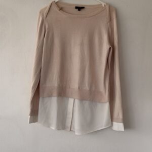 1.2.3 Paris Layered Πλεκτό Top σε Dusty Blush & Ivory