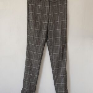 PRELOVED H&M Tailored Prince of Wales Trousers – Grey Check (EU 34)