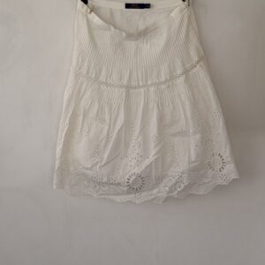 Polo Ralph Lauren White Broderie Anglaise Cotton-Silk Skirt – Romantic Summer Piece (S/M)
