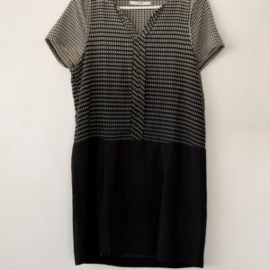 Gazel Geometric Monochrome Shift Dress – Minimal City Chic (M)