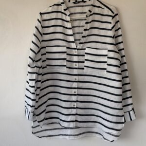 Zara 100% Linen Striped Shirt – XL