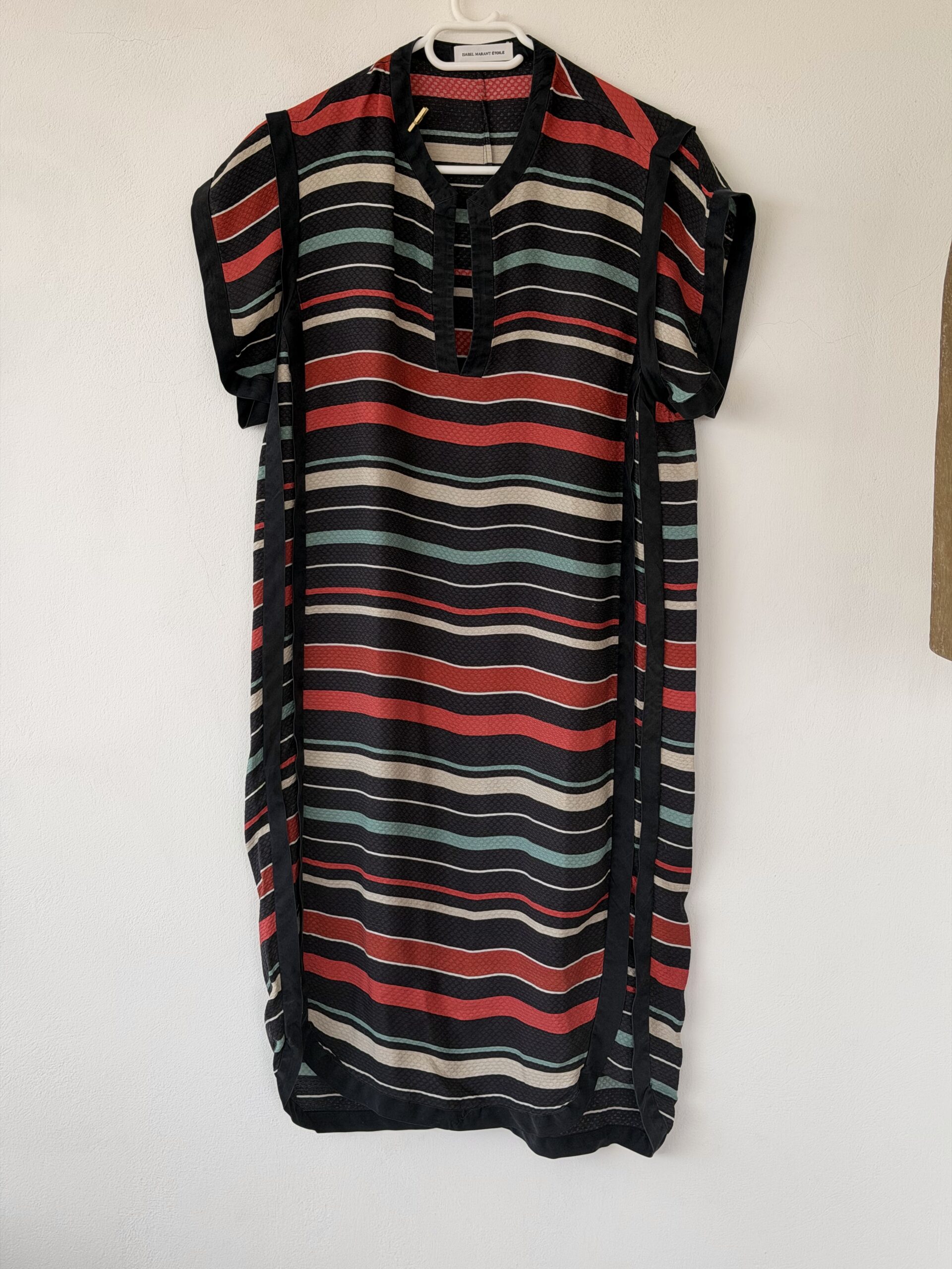 Isabel Marant Étoile 100% Silk Striped Dress – Parisian Luxury Edition 1 Isabel Marant Étoile 100% Silk Striped Dress – Parisian Luxury Edition