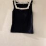Lauren Ralph Lauren Navy Contrast Cotton Top