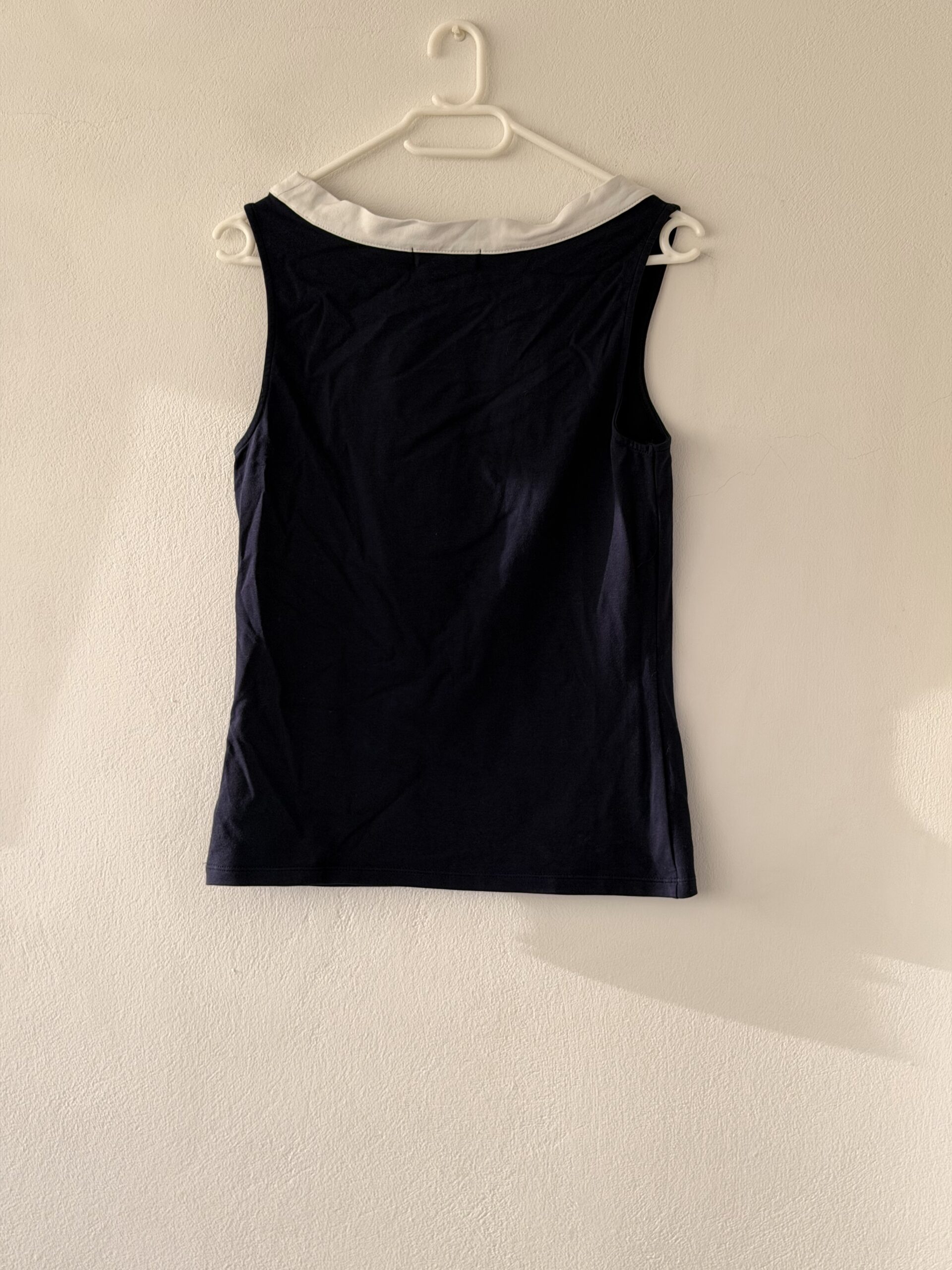 Lauren Ralph Lauren Navy Contrast Cotton Top 4 Lauren Ralph Lauren Navy Contrast Cotton Top - Image 4