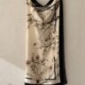 Luxury Magnolia Print Satin Pashmina Scarf / Pareo