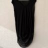 Helmut Lang Black Sheer Draped Designer Blouse