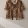 Handmade Bronze Lace Sheer Bolero Jacket