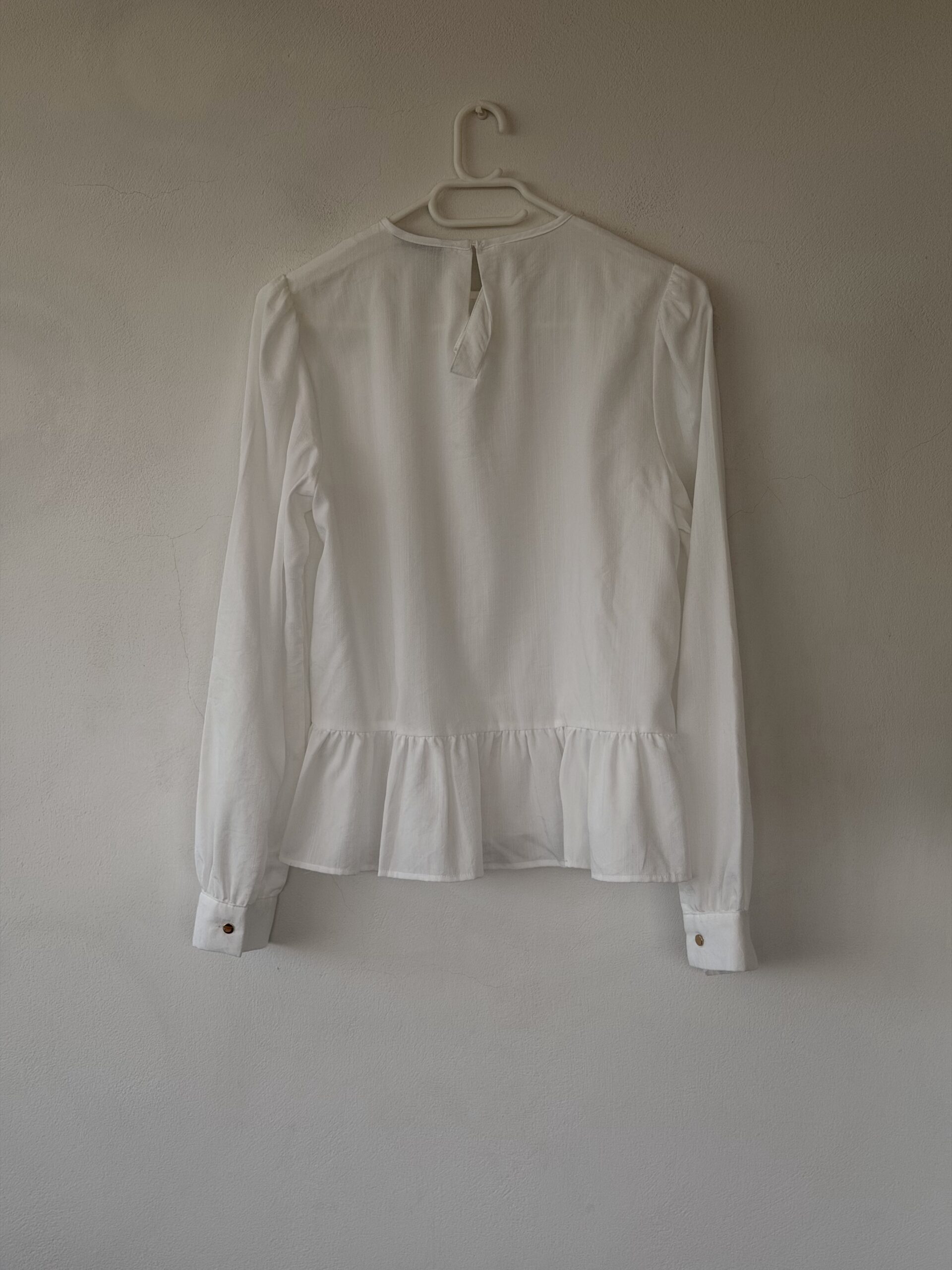 ZARA White Romantic Peplum Blouse with Pintuck Details 2 ZARA White Romantic Peplum Blouse with Pintuck Details - Image 2