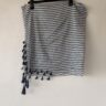 Mediterranean Blue Stripe Tassel Pareo / Scarf