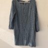 💠 Italian Geometric Print Tunic Dress – Azure Blue Edition